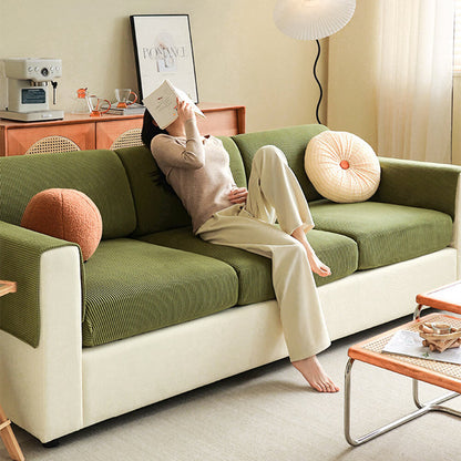 Vertical Stripe Corduroy Anti-Scratch Stretch Full-Cover Sofa Cover