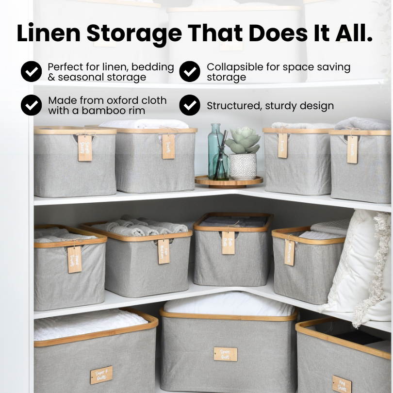 Linen Basket Medium - Light Grey