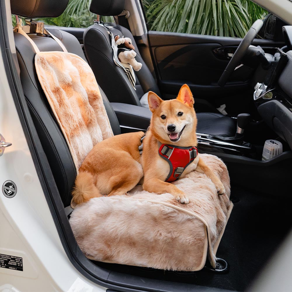 Fluffy Cosy Calming Pet Blanket Car Seat Protector Cover - Sure step
