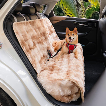 Fluffy Cosy Calming Pet Blanket Car Seat Protector Cover - Sure step