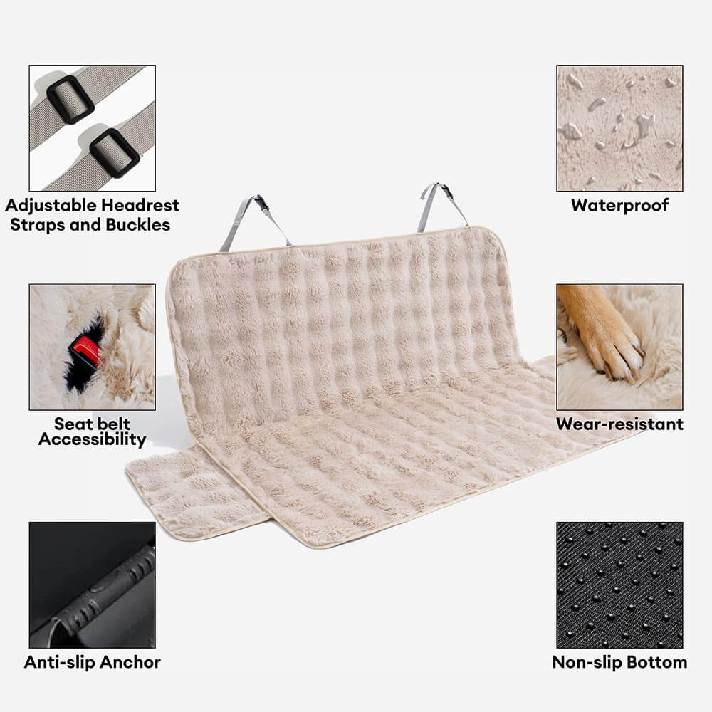Fluffy Cosy Calming Pet Blanket Car Seat Protector Cover - Sure step
