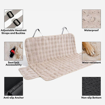 Fluffy Cosy Calming Pet Blanket Car Seat Protector Cover - Sure step