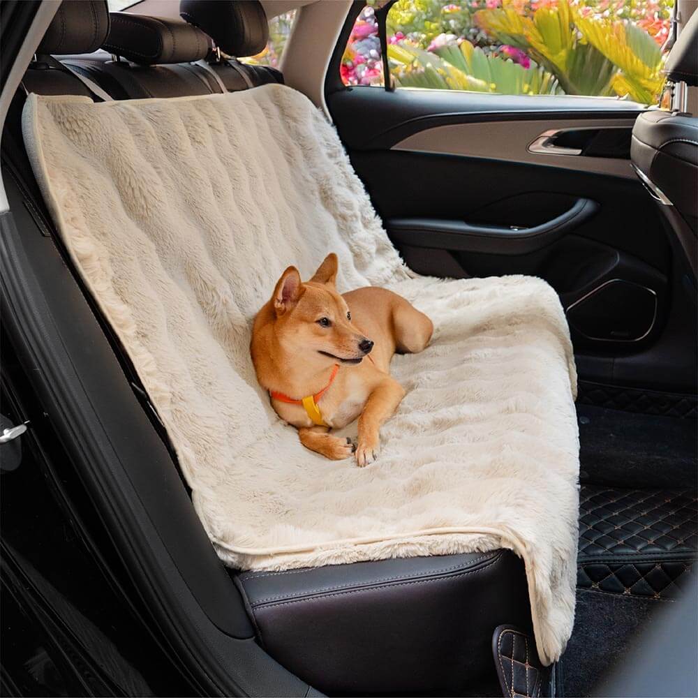 Fluffy Cosy Calming Pet Blanket Car Seat Protector Cover - Sure step