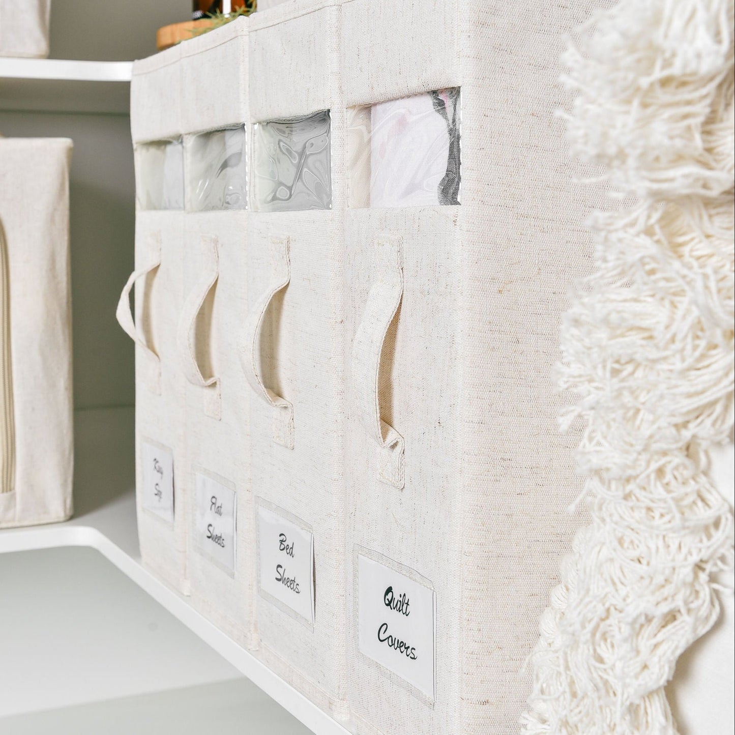 SlimFold Collapsible Linen Storage Box - Beige