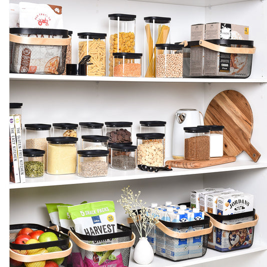 Ultimate Glass Pantry Storage Set - Black - Rectangle