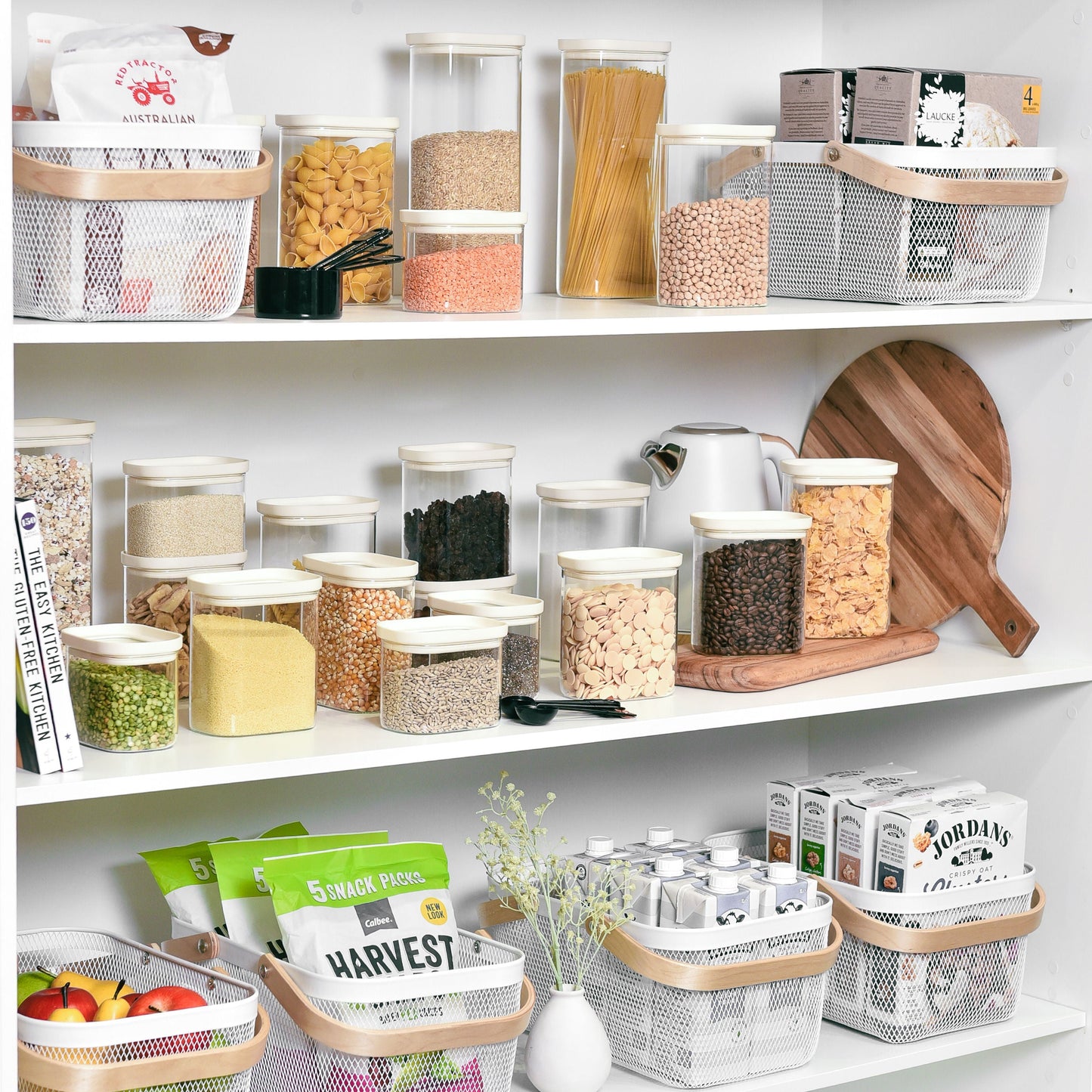 Ultimate Glass Pantry Storage Set - Cream - Rectangle