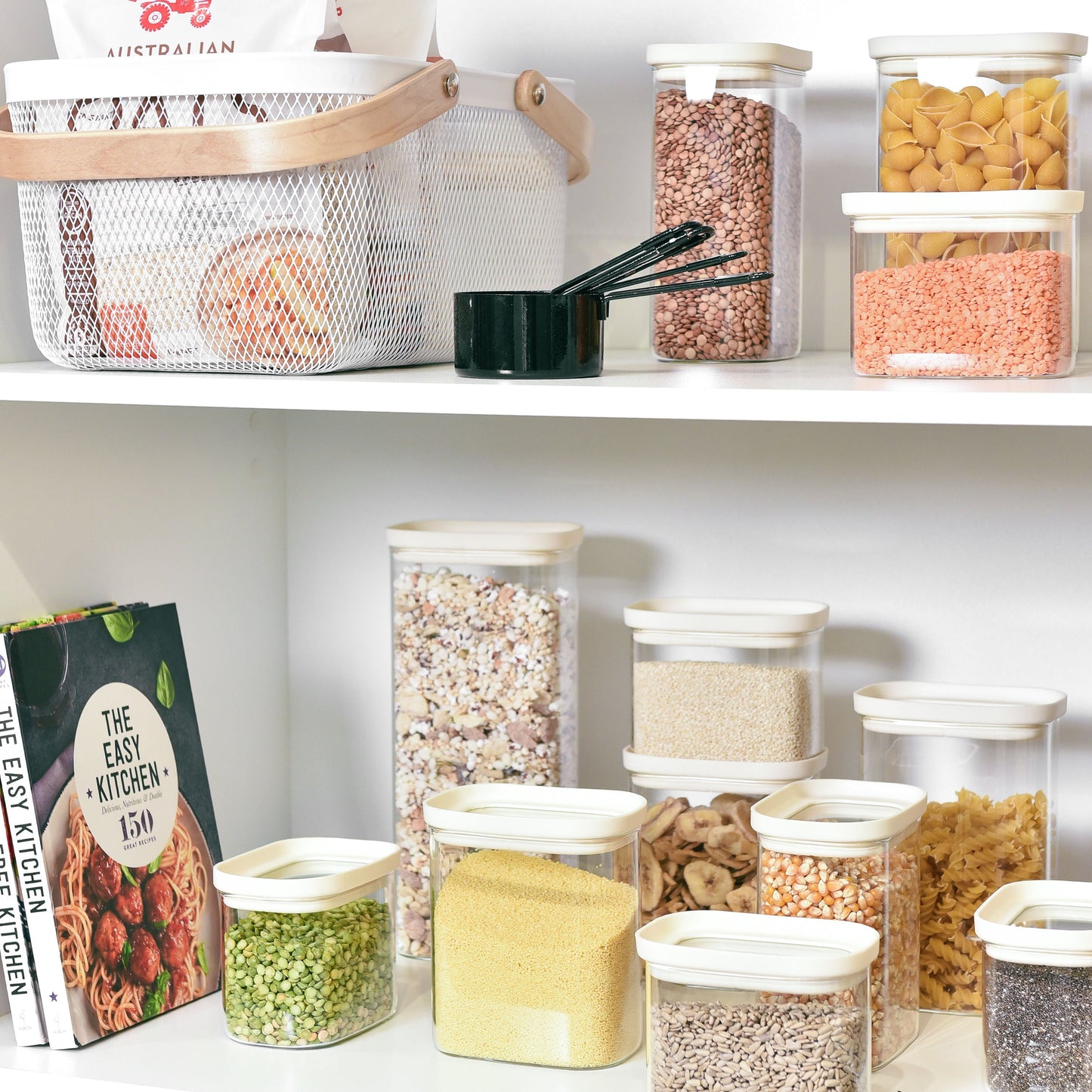 Ultimate Glass Pantry Storage Set - Cream - Rectangle