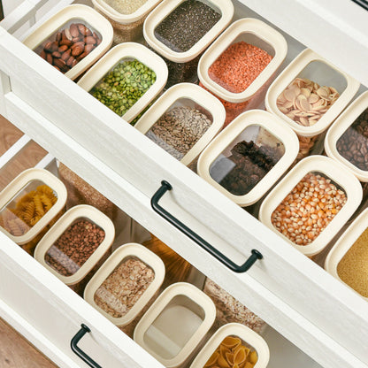 Ultimate Glass Pantry Storage Set - Cream - Rectangle