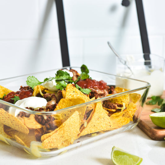 Glass Food Storage Container 2600ml - Rectangle - Black