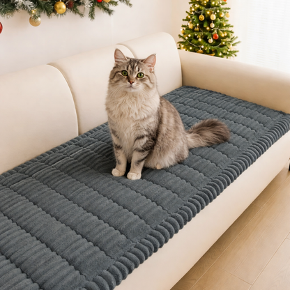 Plush Quilted Non-Slip Pet Sofa Protector Cover
