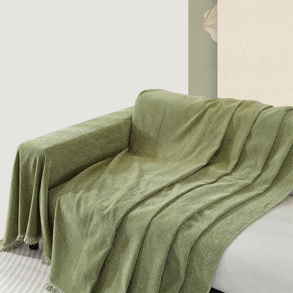 Chenille Blanket Herringbone Tassel Sofa Cover Sofa Throws