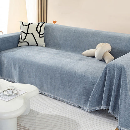 Chenille Blanket Herringbone Tassel Sofa Cover Sofa Throws