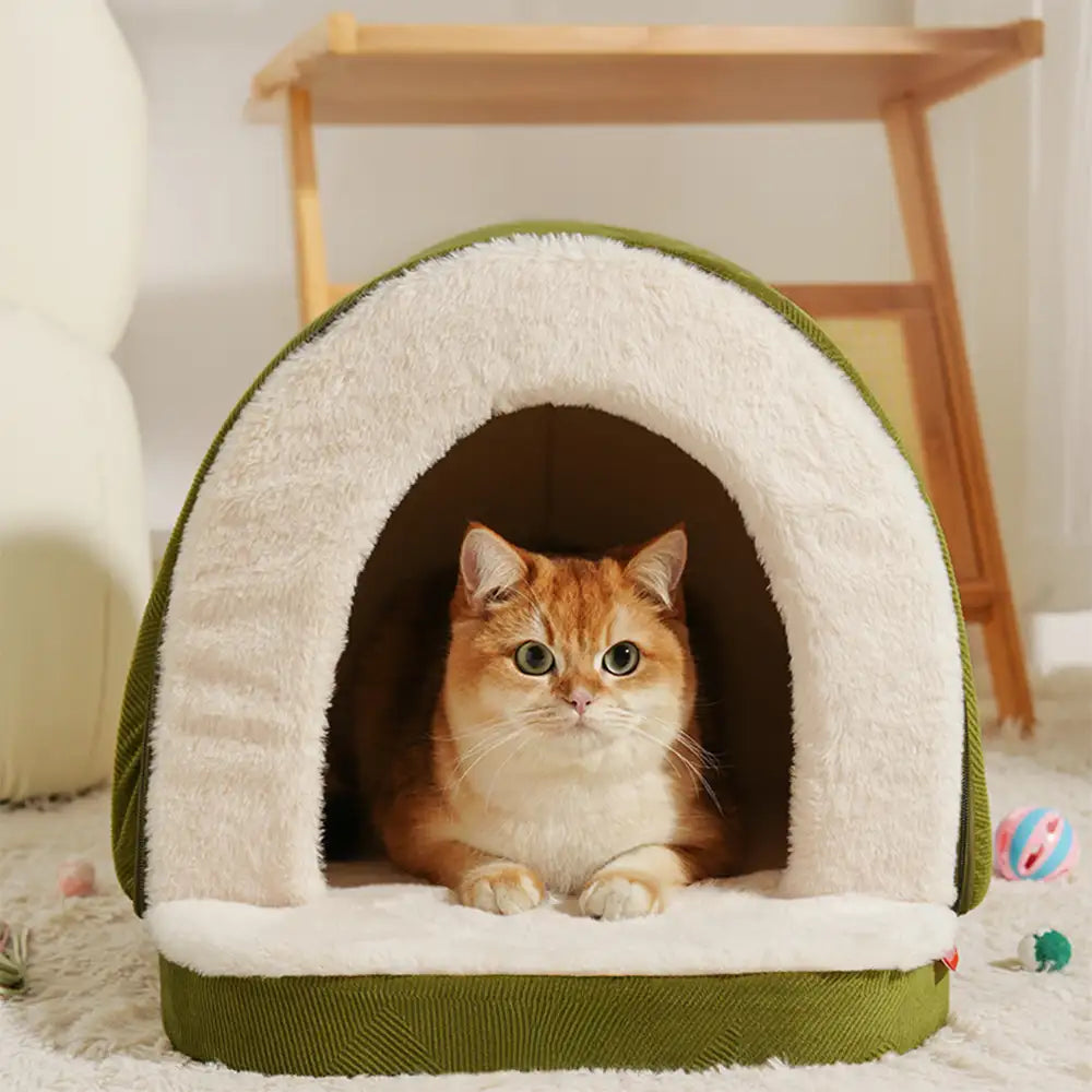 Cave-Style Warm Deep Sleeping Snug Cat Cave Dog House
