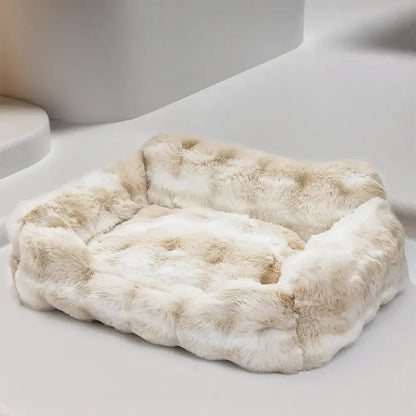 Faux Rabbit Velvet Fluffy Soft Dog And Cat Sofa Bed