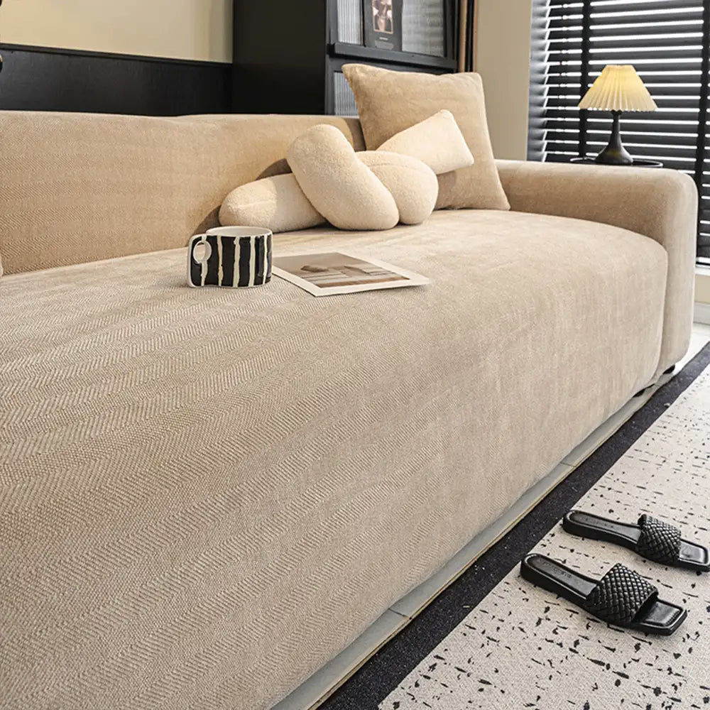 Herringbone Full Coverage Comfortable Scratch-Resistant Sofa Protection Magic Sofa Cover
