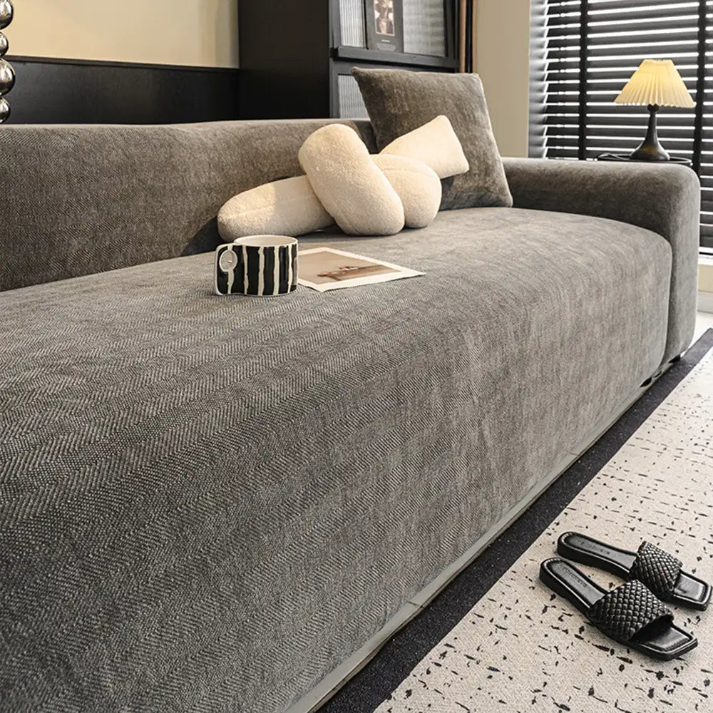 Herringbone Full Coverage Comfortable Scratch-Resistant Sofa Protection Magic Sofa Cover