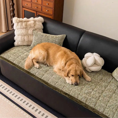 Pet-Friendly Chenille Textured Non-Slip Sofa Cover with Frayed Edges