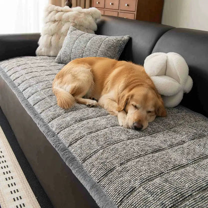 Pet-Friendly Chenille Textured Non-Slip Sofa Cover with Frayed Edges