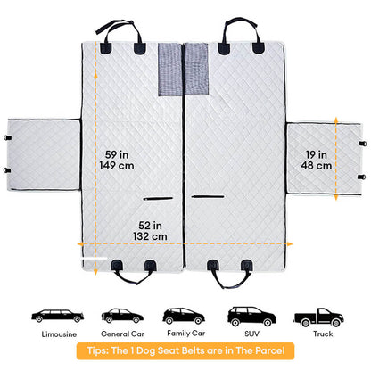 Waterproof Multi-Use Car Dog Seat Cover – Convertible Back Seat Protector for Pets