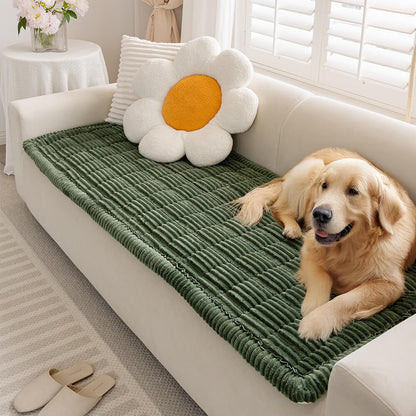 Plush Quilted Non-Slip Pet Sofa Protector Cover