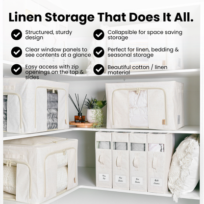 Linen Storage Box 12 Set - Beige