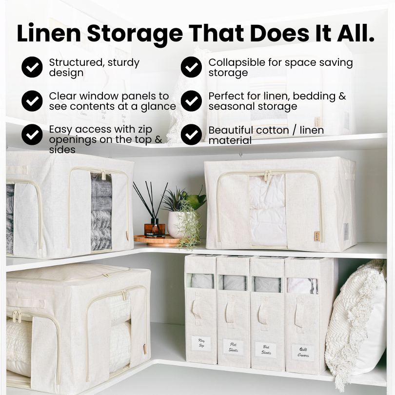 Linen Storage Box 6 Set - Beige