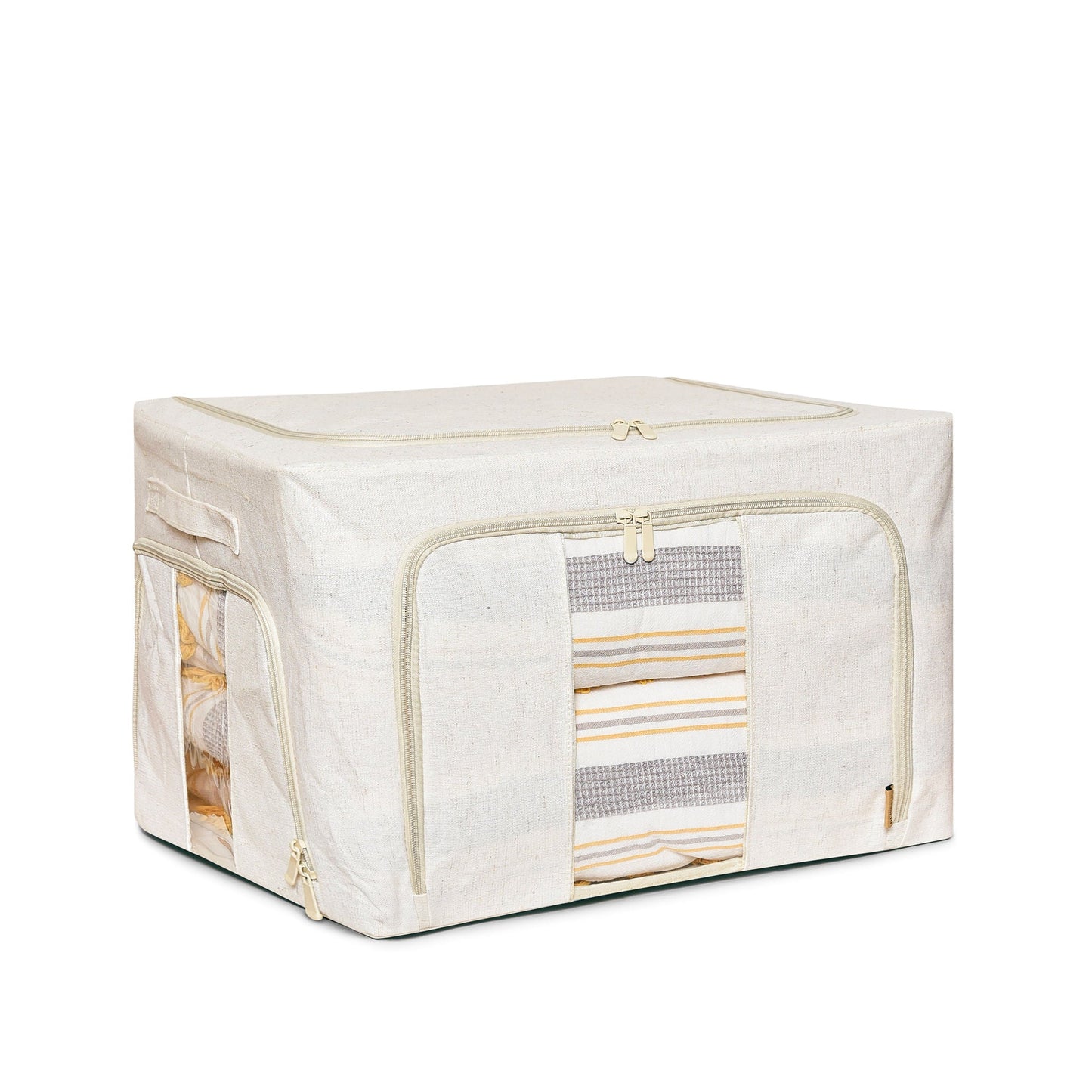 FoldAway Collapsible Linen Storage Box 2 Set - Beige