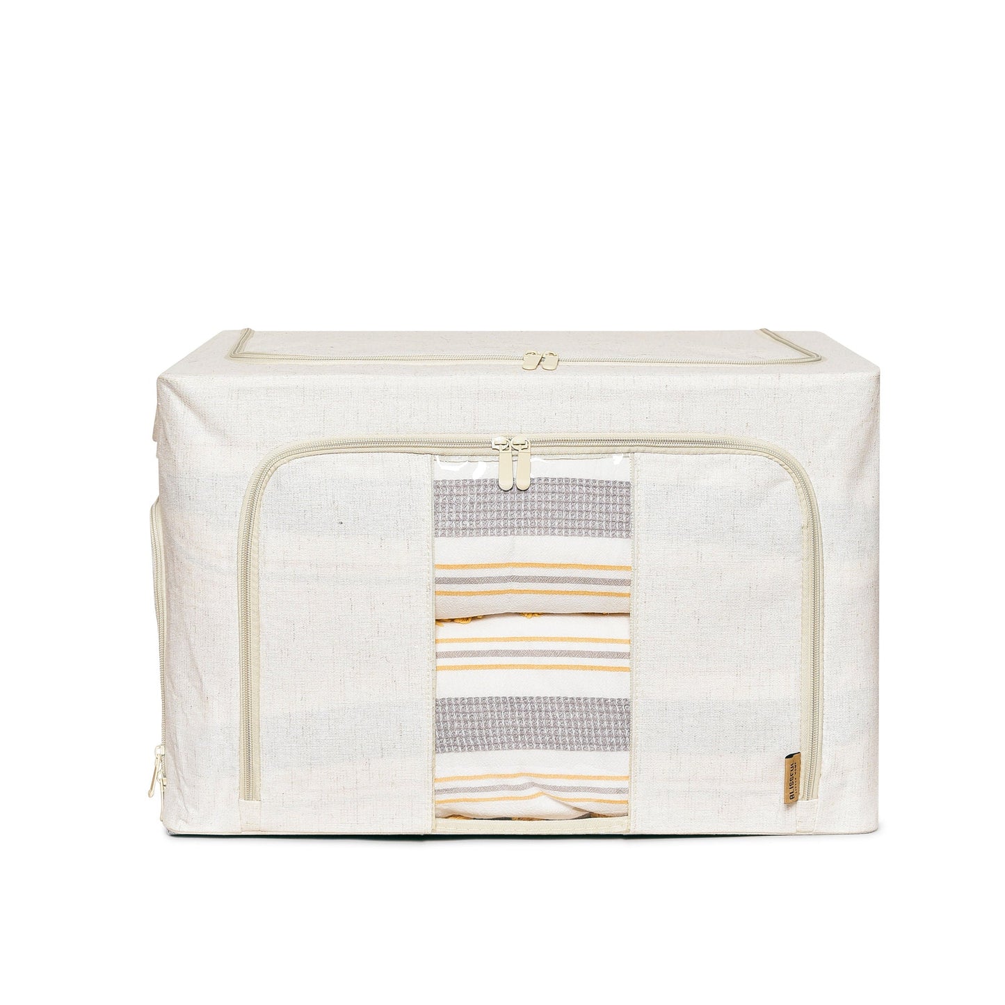 FoldAway Collapsible Linen Storage Box 2 Set - Beige