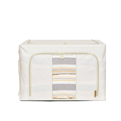 FoldAway Collapsible Linen Storage Box 2 Set - Beige
