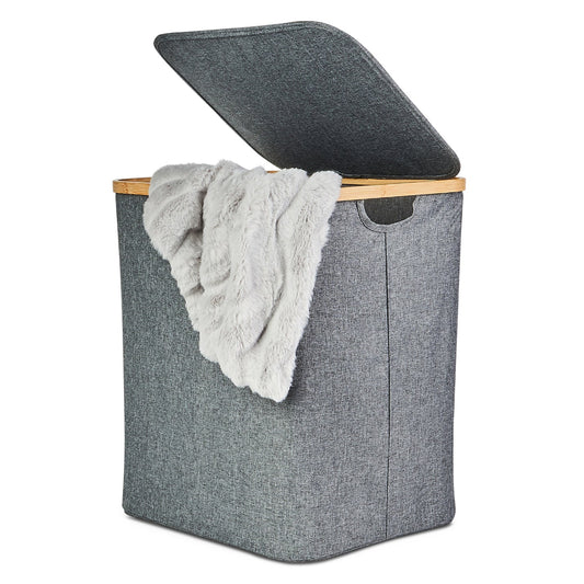 Linen / Laundry Basket with Lid - Dark Grey