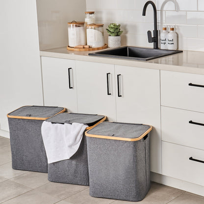 Laundry Basket w/ Lid Dark Grey - 3 Set